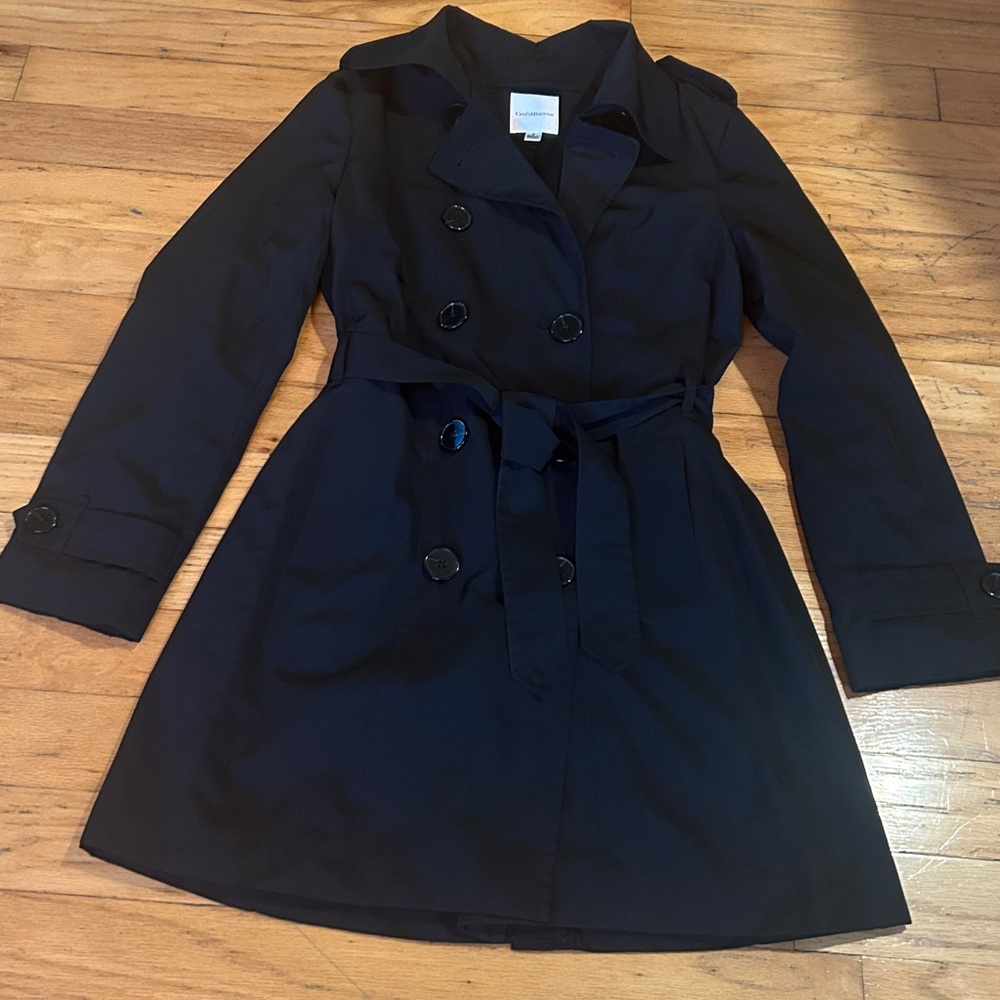 Croft & Barrow Black Trench Coat - Picture 4 of 6